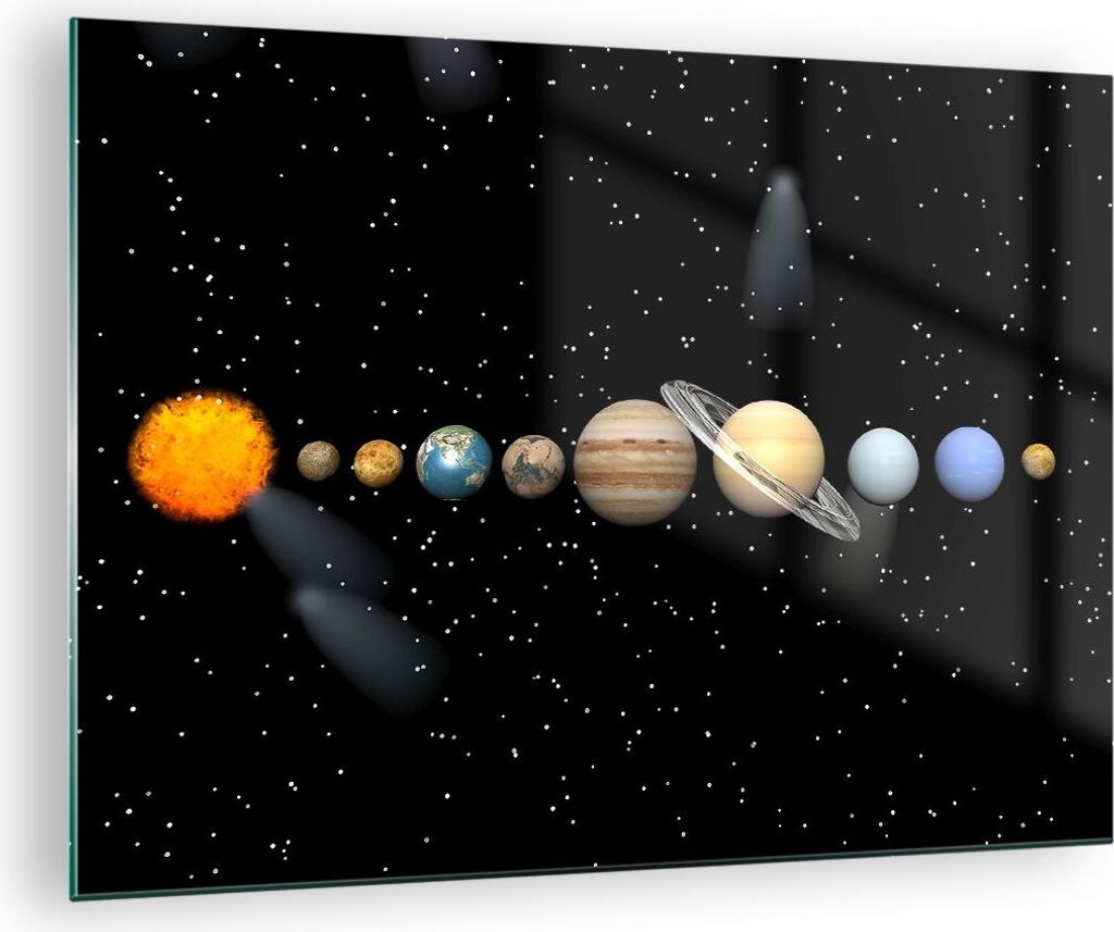 Bilder auf glas - Universum Galaxie Planeten Sterne - 70x50cm - Glasbilder - Wandbilder - Kunstdruck - zum Aufhängen bereit - Wanddekoration aus G...