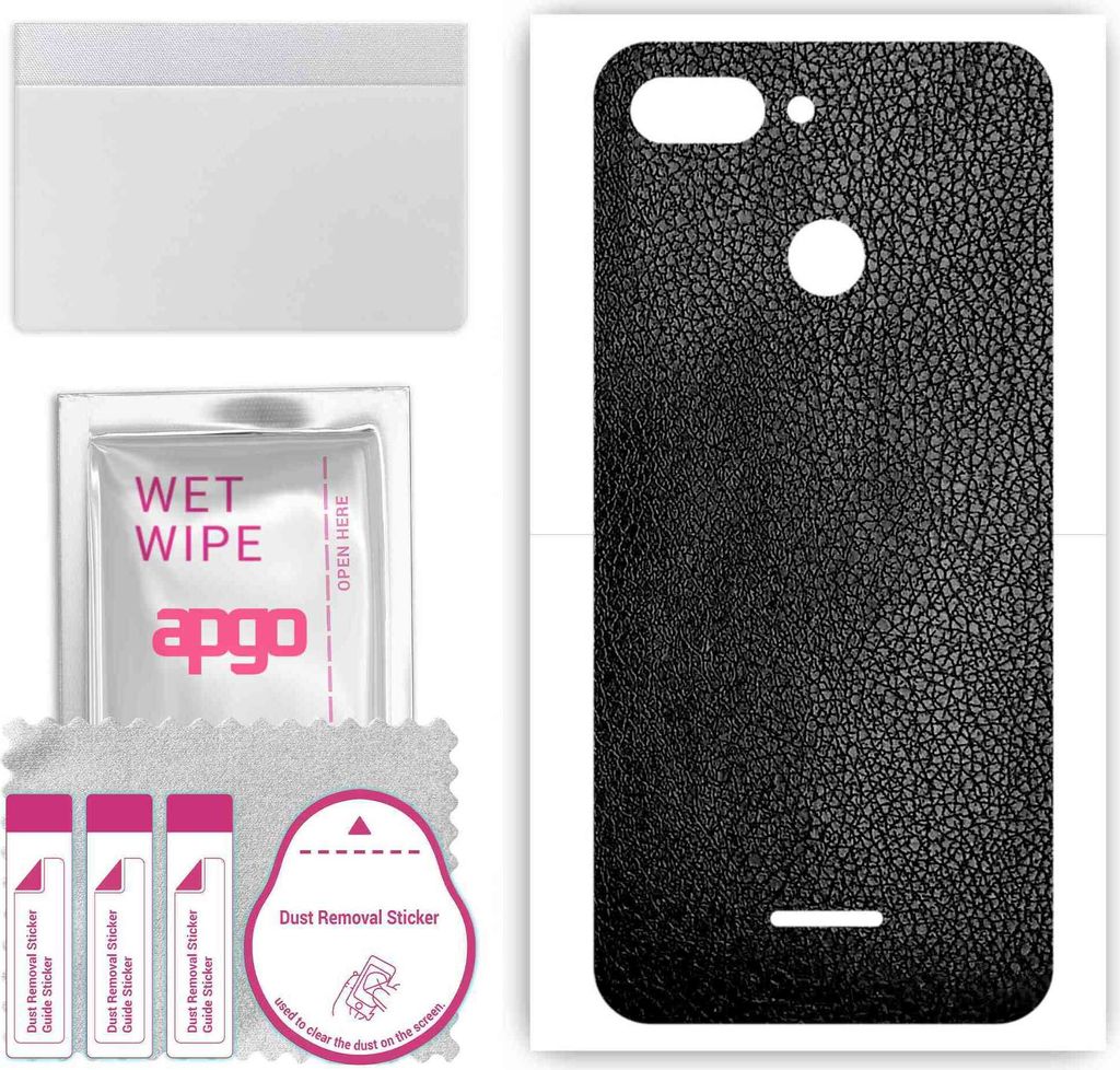 apgo Rückseite Schutzfolie, Skin, kompatibel mit Xiaomi Redmi 6, Hinten Displayschutzfolie aus Vinylfolie, kratzfest, einfache Montage - Schwarzes...