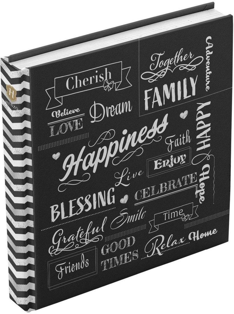 Album photo Jumbo, design typographique, 30x30 cm, noir, Image du produit 