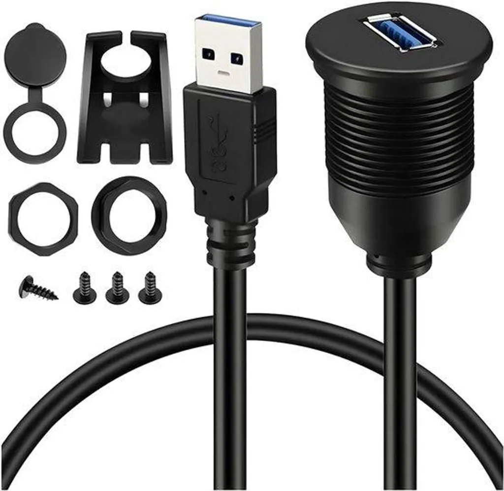 Câble de Montage Encastrable USB 3.0 Universel pour Console et Bateau