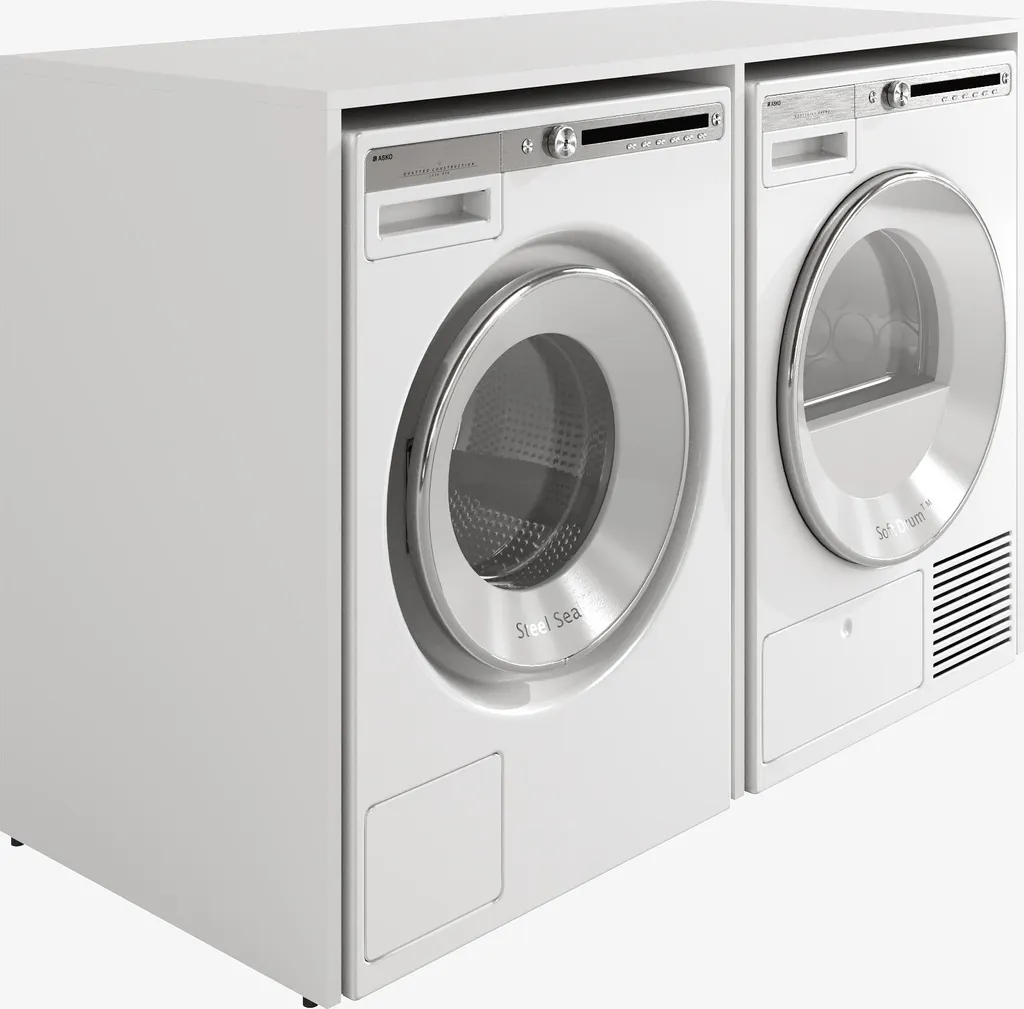 Armoire de buanderie DORA 130 cm avec niche lave-linge et grand placard