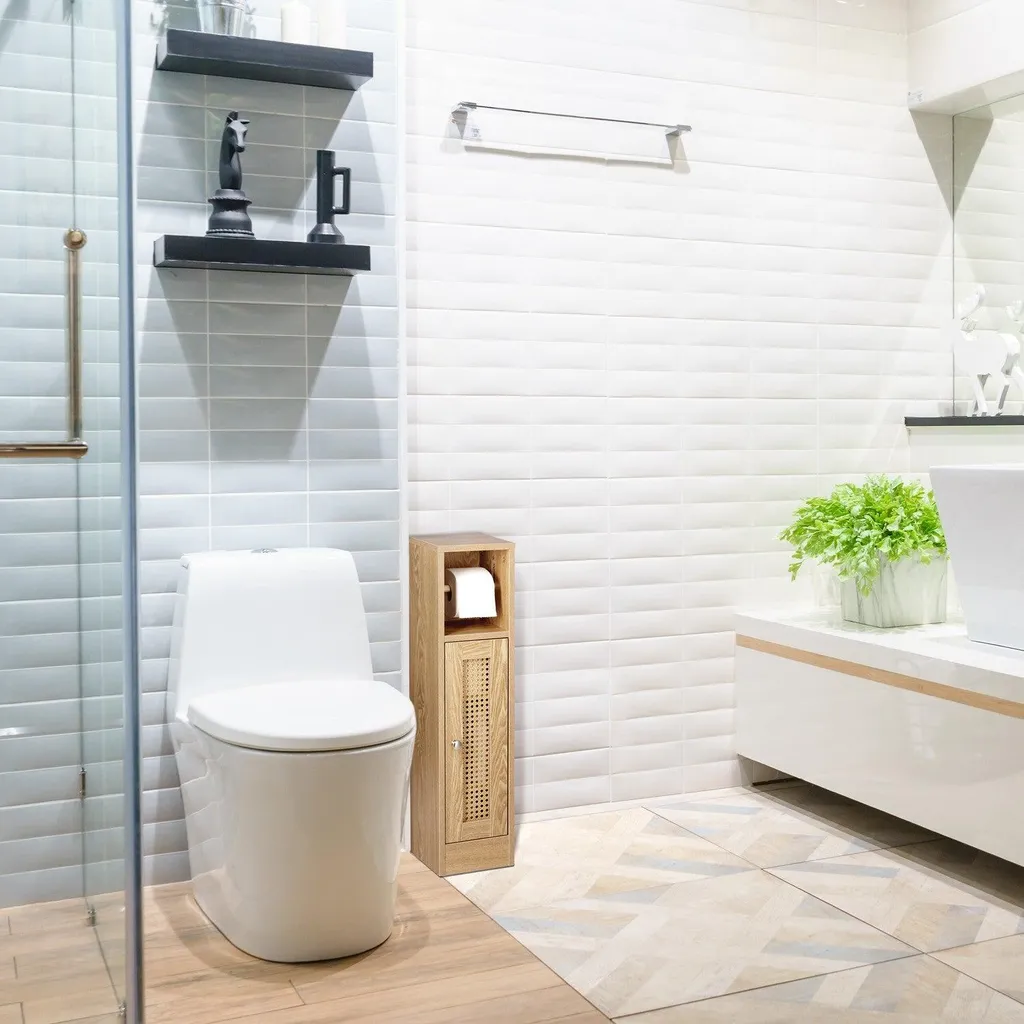 Incredibile Mobiletto Bagno 2-in-1 Salvaspazio e Porta Carta Igienica