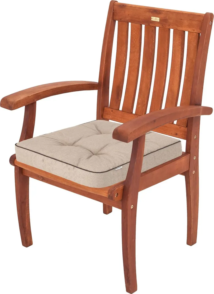 Coussin de chaise de jardin résistant aux UV Klara 49x47 cm matelassé