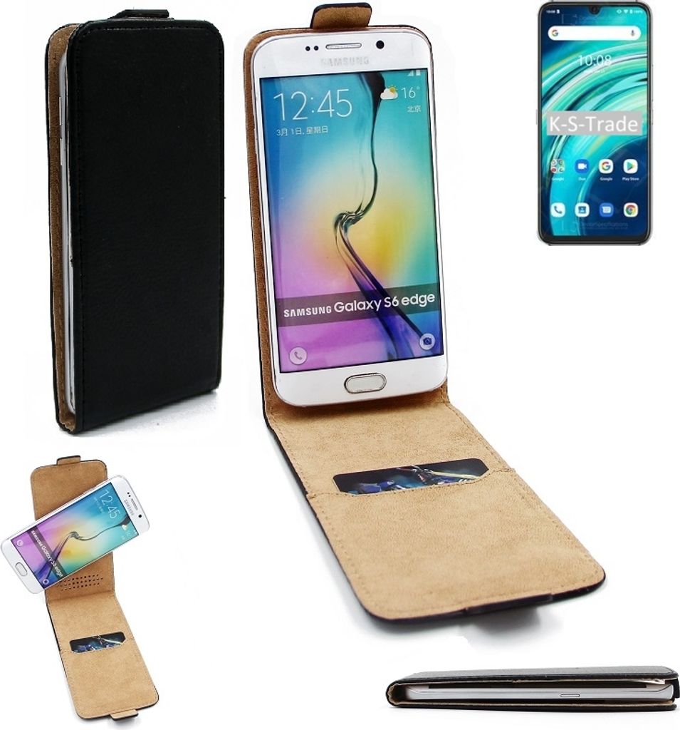 K-S-Trade Schutzhülle Handyhülle kompatibel mit UMIDIGI A9 Pro Flipstyle 360° Smartphone Tasche, schwarz, Case Flip cover