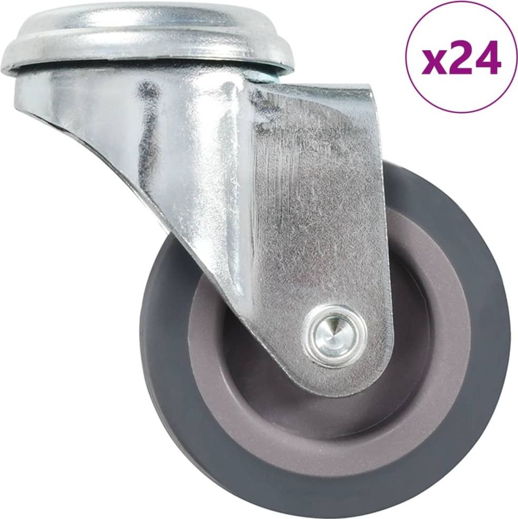 Möbel 24 Stk. Lenkrollen mit Bolzenloch 50 mm - Transportroller 277844