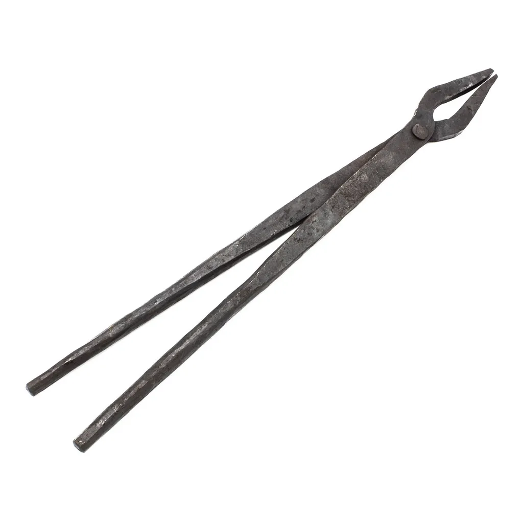 Pince forgée plate de 38 cm en acier carbone noir pour forge