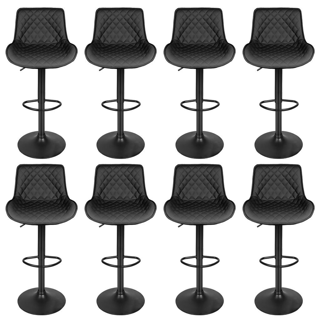 8er Set Barhocker Barstuhl Küchenhocker Drehstühle Tresenstuhl Modern Kunstleder Bar Stühle - Schwarz