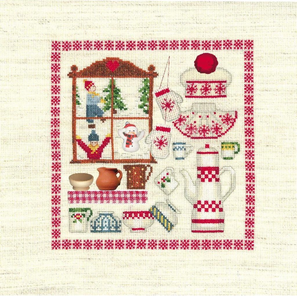 Le Bonheur des Dames Kreuzstich-Stickerei-Set "Winter-Accessoires", 19x19,5cm