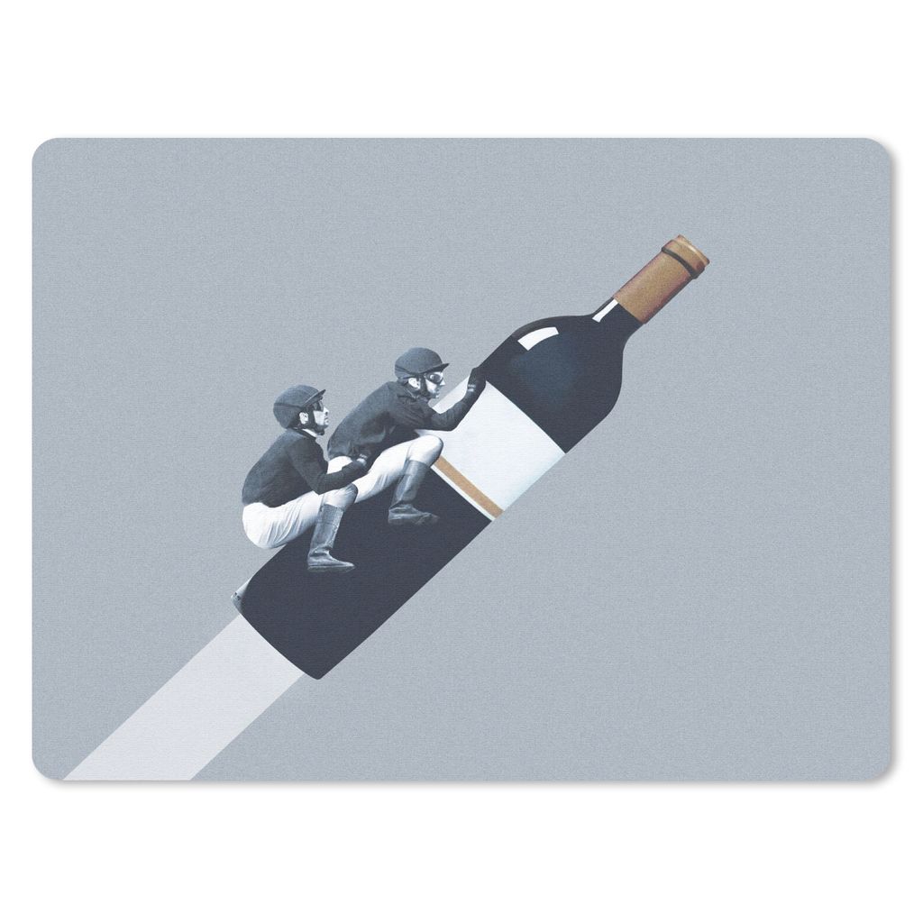 MuchoWow Mauspad Mousepad Flasche - Männer - Vintage 40x30 cm - Mousepads - Maus Mat - Pad - Mausunterlage - Anti Rutsch