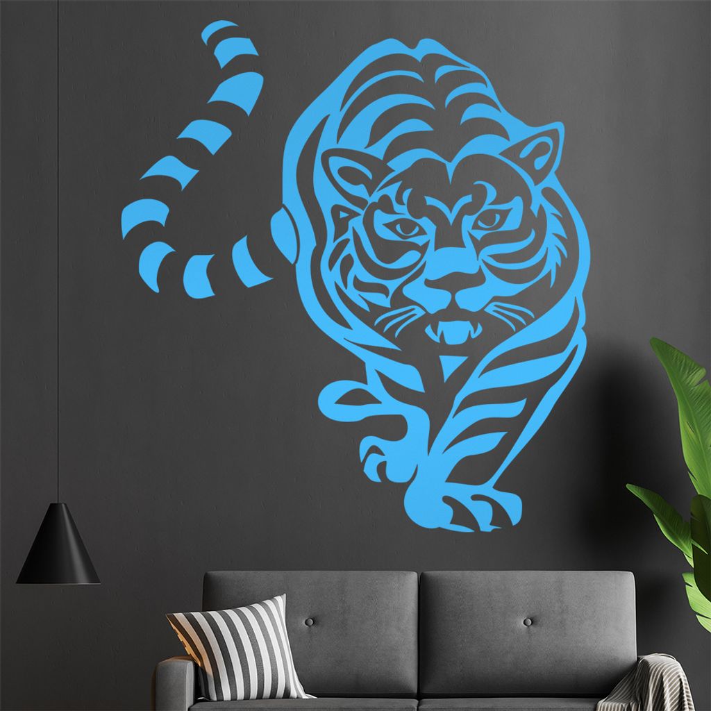 Tiger Wandtattoo in 6 Größen - Wandaufkleber Wall Sticker - Dekoration, Küche, Wohnzimmer, Schlafzimmer, Badezimmer
