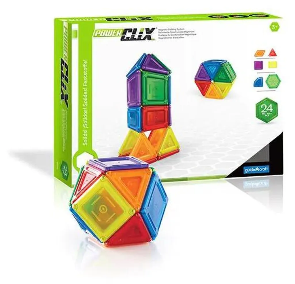 Jeu éducatif STEM GuideCraft Powerclix Solid 24 pièces pour enfant