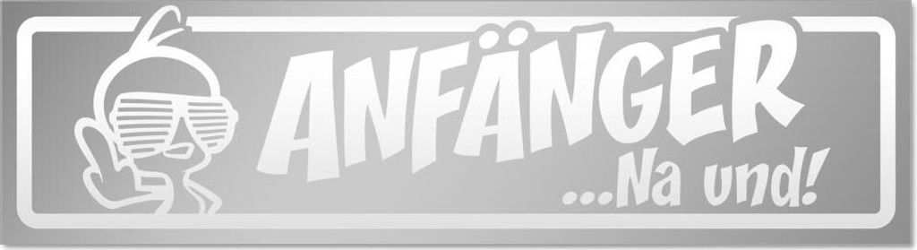 Kiwistar Anfänger NA und? Kücken invertiert Magnetschild Schild magnetisch - 45cm Silber - Magnetfolie für Auto PKW Kfz