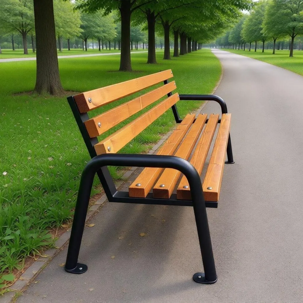 Banc extérieur durable 110 cm bois brun clair résistant aux intempéries - 4