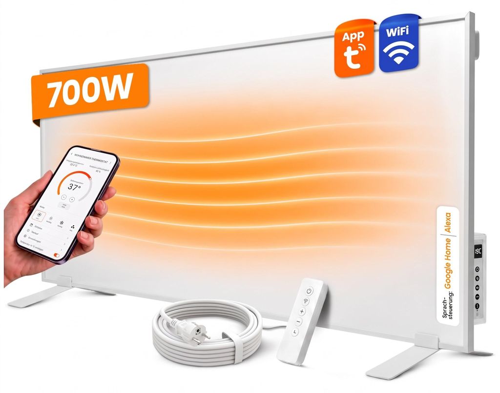 Dalsys Infrarotheizung 700W - Infrarot Wandheizung für ca. Produktbild 