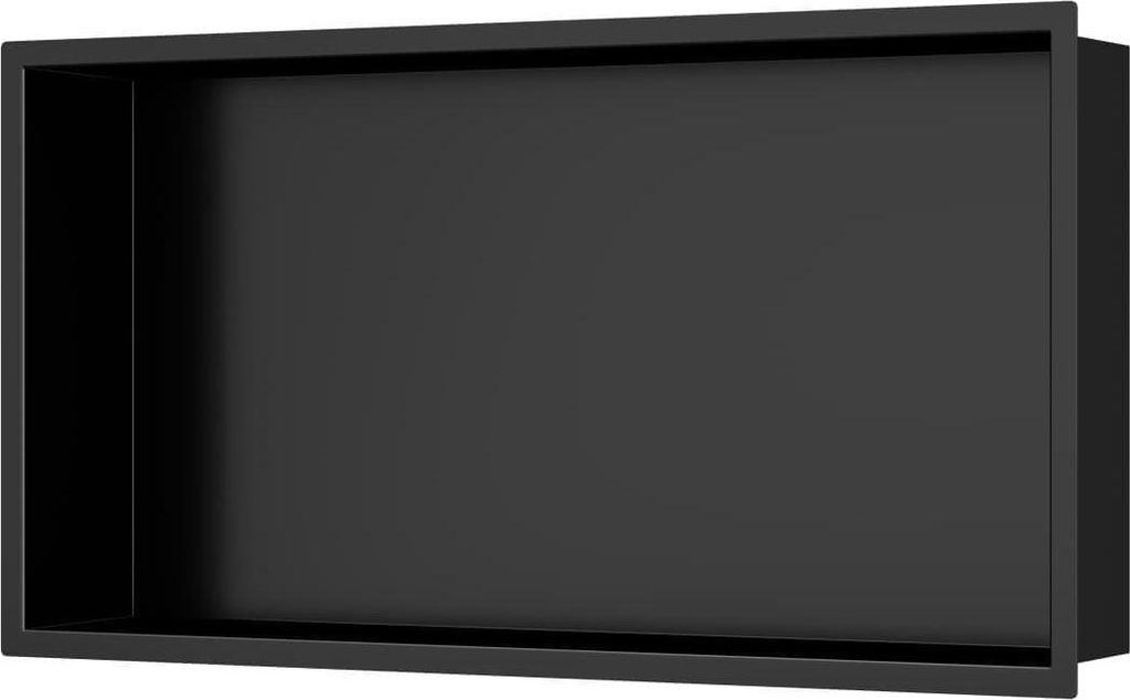SAT Aurum Duschnische Edelstahl 304 Montage ohne Bohren 30x60 cm, schwarz matt