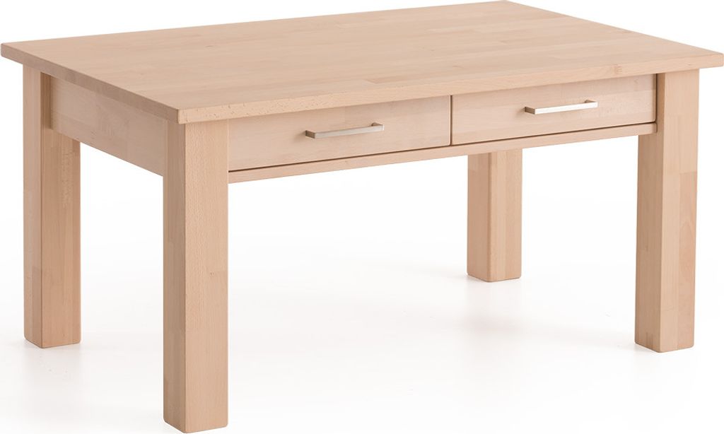 Couchtisch Tisch mit Schublade JORGE Buche Massivholz 135x80 cm