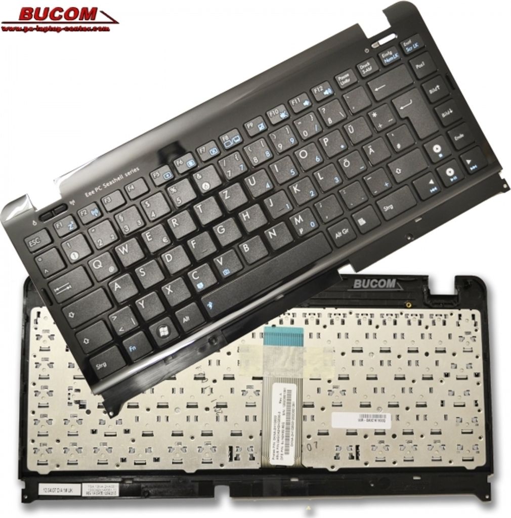 Tastatur für Asus Eee PC Seashell 1201HA-B 1215 1215N 1215T 1215P 1225B 1225C DE Keyboard mit TOPCASE Gehäuse