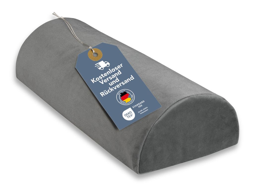 Kniekissen aus Memory Schaum | grau mit weichem Plüschbezug Produktbild 