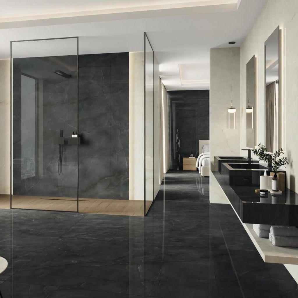 Fliesen Onyxoptik Schwarz 60x120 cm CASA39 Atlas Concorde Marvel Onyx