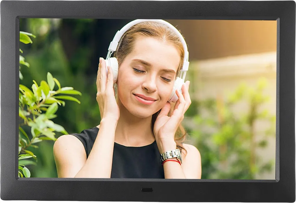 Cadre photo tactile HD 10,1 pouces pour diaporamas muraux avec prise US