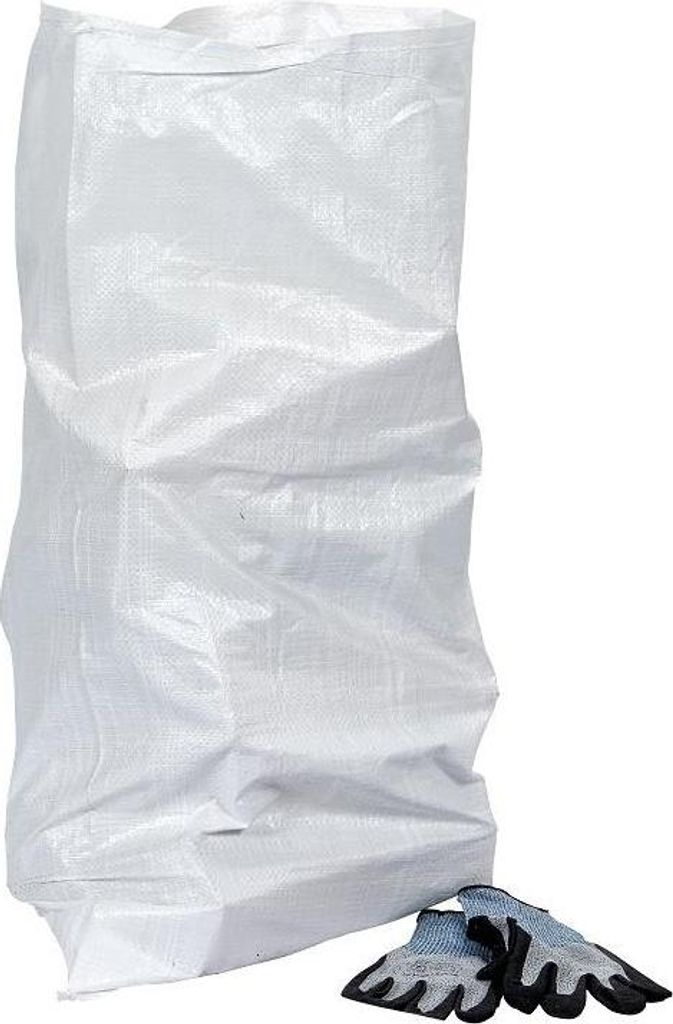 25x | Starker Polypropylen-Sack 60x100cm mit Einlage | Verstärkter gewebter PP-Schuttsack
