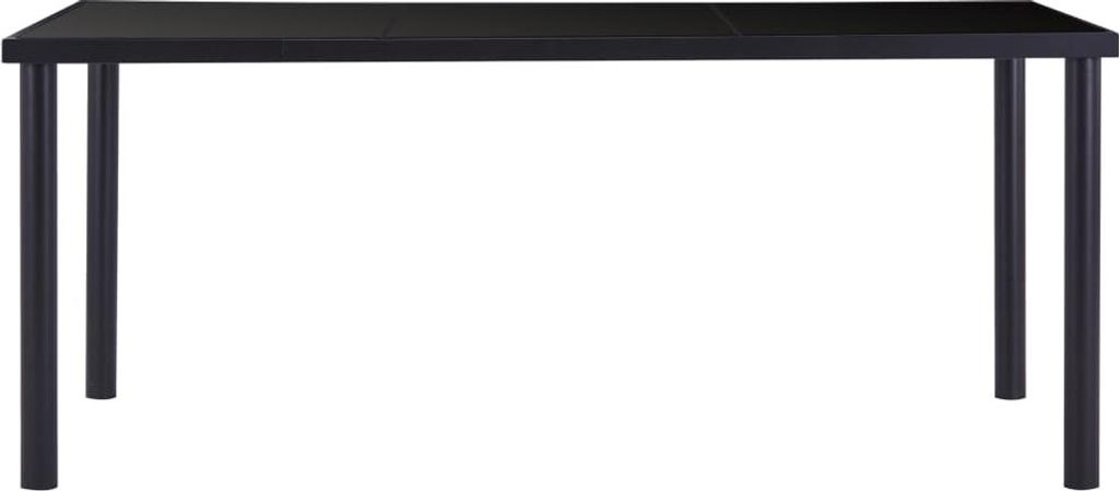 vidaXL Esstisch Schwarz 180 x 90 x 75 cm Hartglas