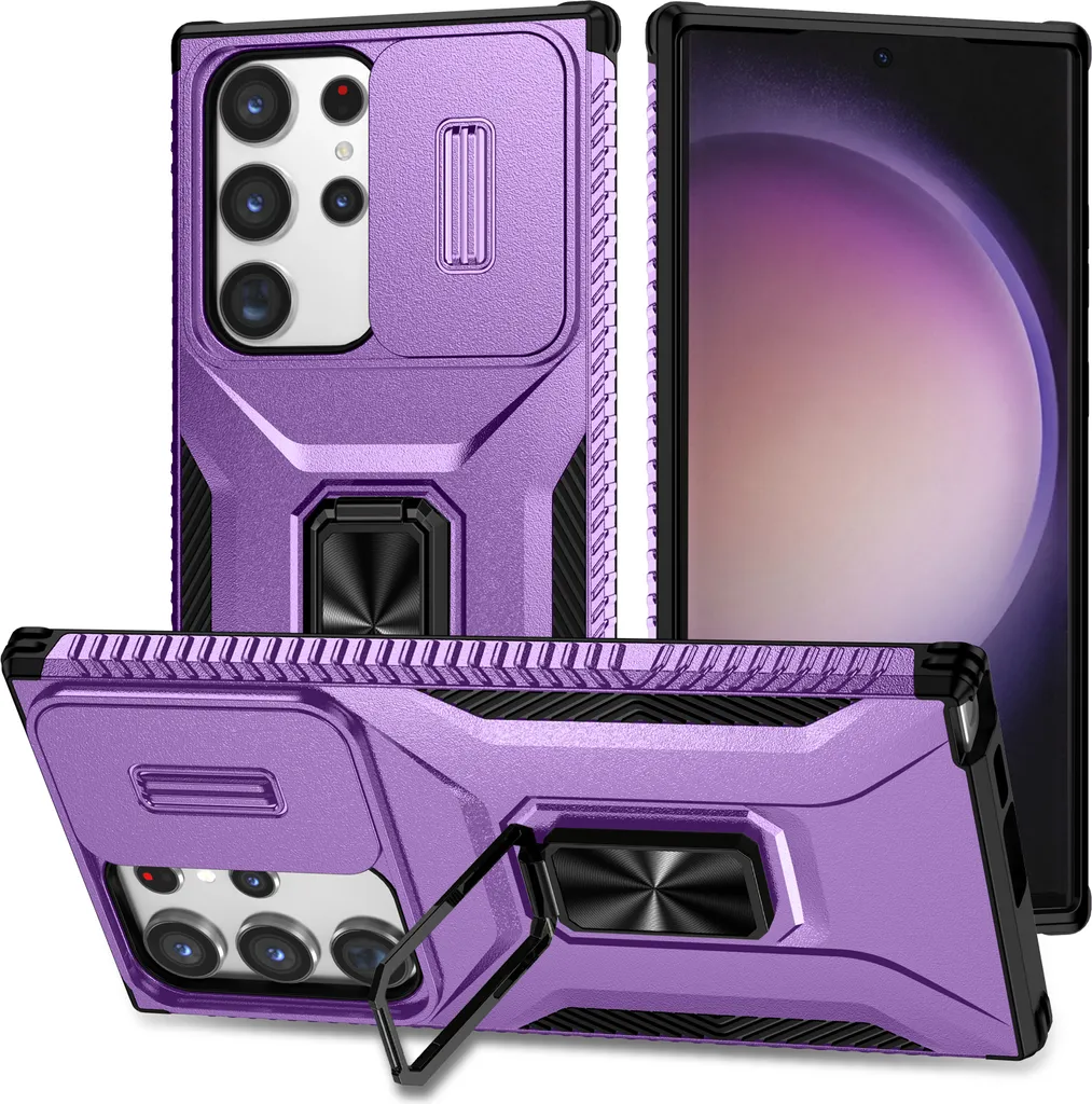 Cover Antiurto Samsung Galaxy S23 Viola con Slider Fotocamera