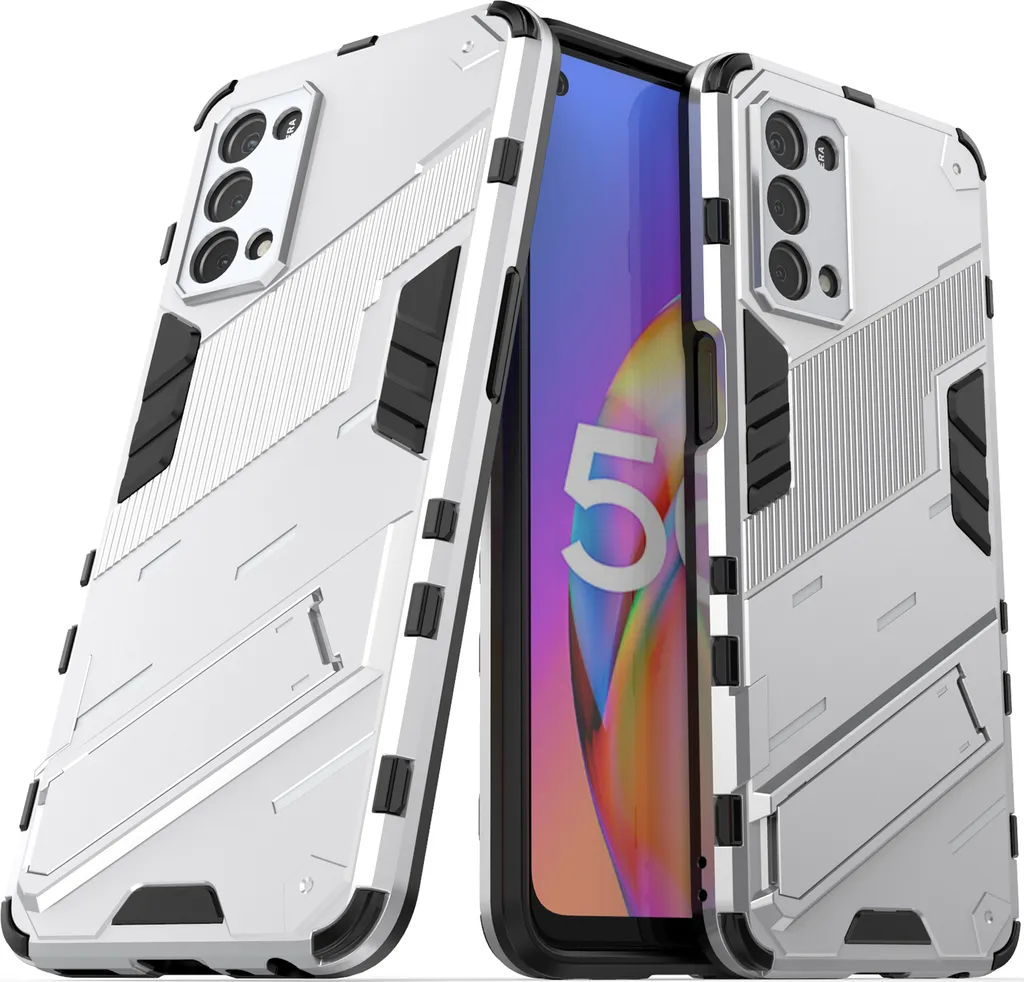 Custodia per Oppo A54 5G/A74 5G/A93 5G/OnePlus Nord N200 Custodia protettiva ibrida in PC TPU antiurto con funzione stand Arancione