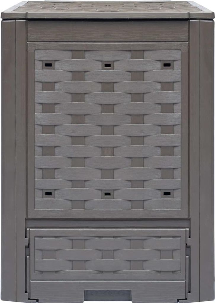 vidaXL Gartenkomposter Braun 60x60x83 cm 300 L Kunststoff Rattan