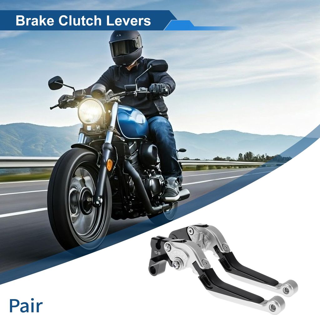 Kurze Lange Brems- und Kupplungshebel für Honda CBR600RR 2007-2016 Verstellbare Motorrad Lenker Bremshebel Aluminiumlegierung Silberton Kopf Schwa...