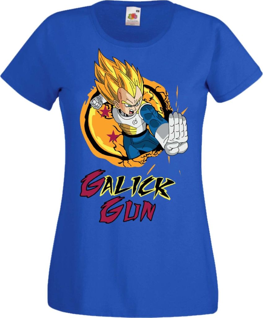 Damen T-Shirt Manga Anime Dragon Anime Manga Ball Z Vegeta Galick Gun Galick Gun, Lady L / Blau