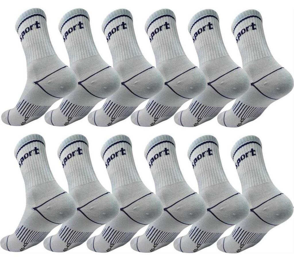 12 Paar Sportsocken Herren Damen – mit Streifen, Produktbild 