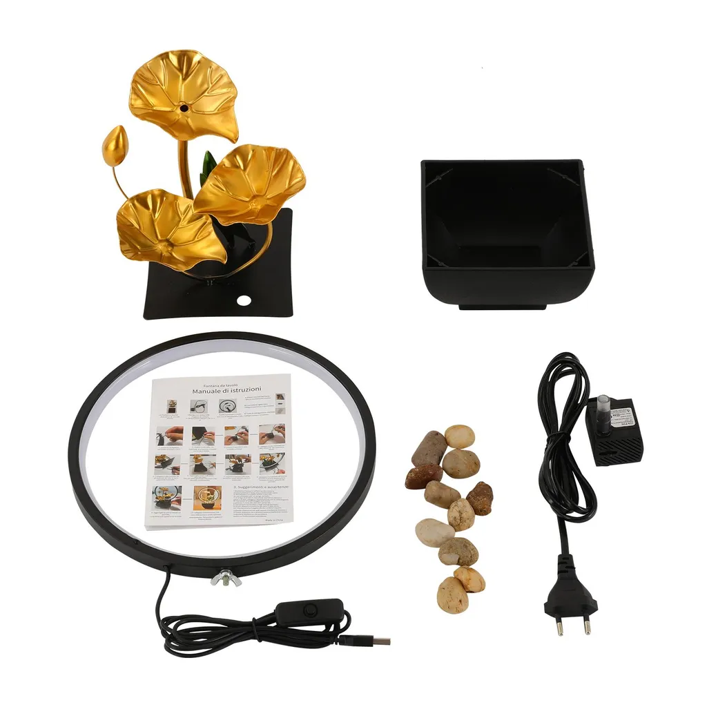 Fontaine de table décorative d'intérieur Zen, modèle compact Noir Mat