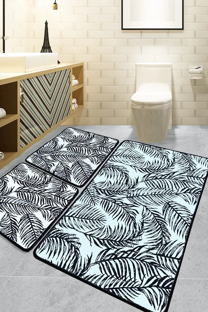 Tapis de bain anti-froid 3 pièces Mijolnir Frond 40x60 polyester coloré