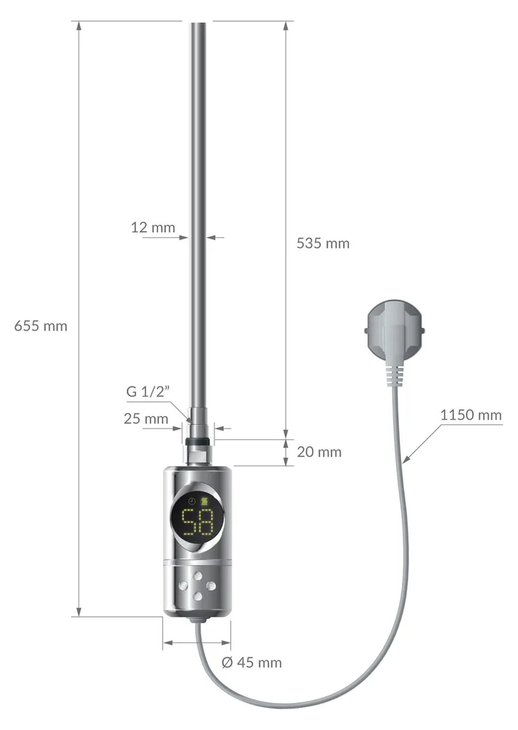 Régulateur de Température 600W avec Timer pour Sèche-Serviettes - 8