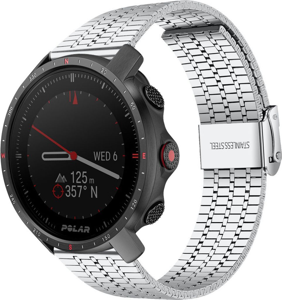 Strap-it Stahlarmband - Kompatibel mit Polar Grit X ProArmband Ersatzarmband Edelstahl Armband mit Magnetverschluss Sportuhr zubehör für smartwat...