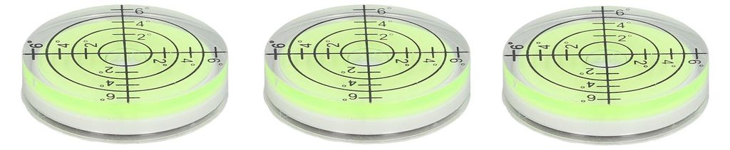 3 Stück runde Wasserwaage, hochpräzise Mini-Bullseye-Wasserwaage, 32 mm, horizontales Messinstrument