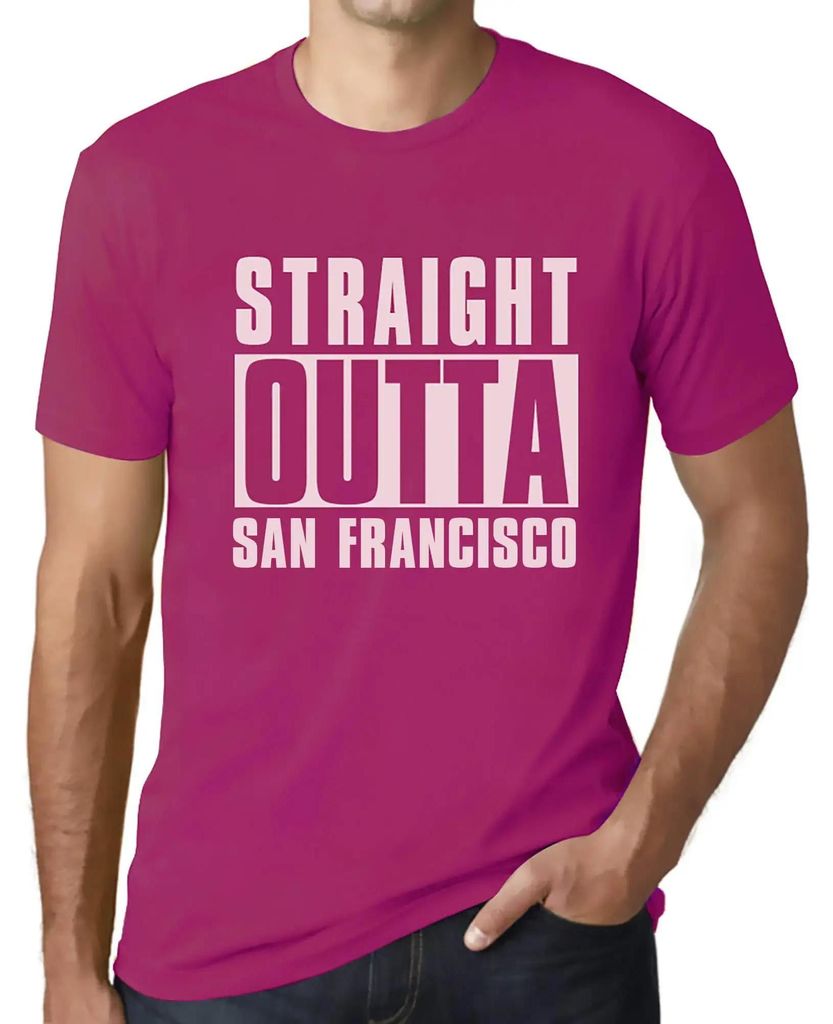 Herren Grafik T-Shirt Straight Outta San Francisco Öko-Verantwortlich Vintage Jahrgang Kurzarm Lustige Druck Geburtstag Geschenk Mann