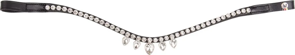 Frontal à Strass X-Line Diadem Waldhausen en Cuir Noir Brillant Chic