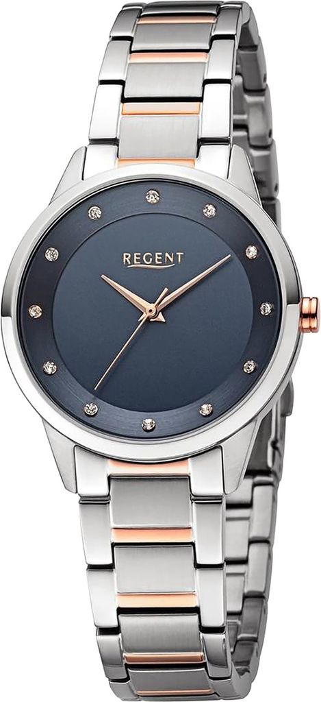 Regent Metall Damen Uhr Armbanduhr Quarz silber rosegold Metallarmband D2UR2212809