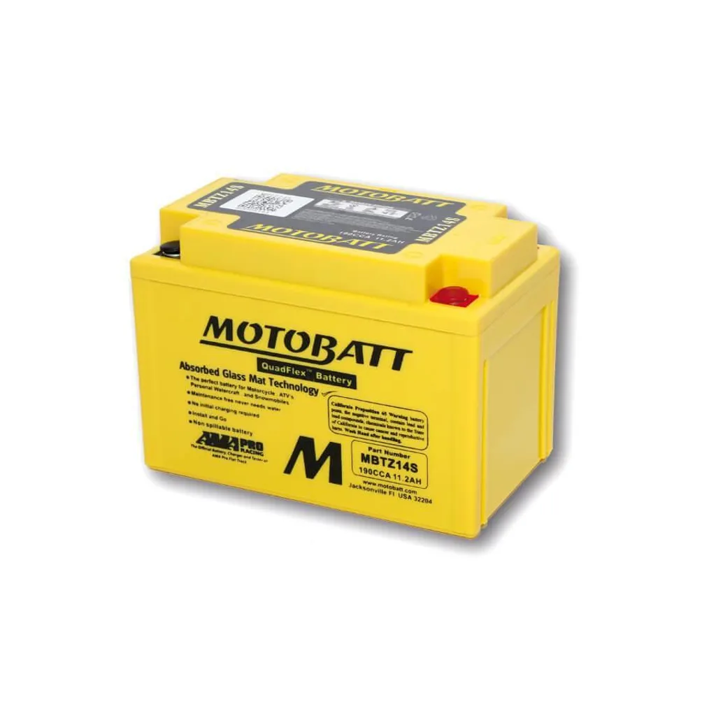 Batterie Moto AGM MOTOBATT MBTZ14S 12V 11.2Ah sans Entretien