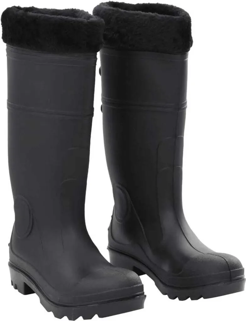 Bottes de sécurité en PVC Noir T39 avec doublure chaude et amovible intégrée