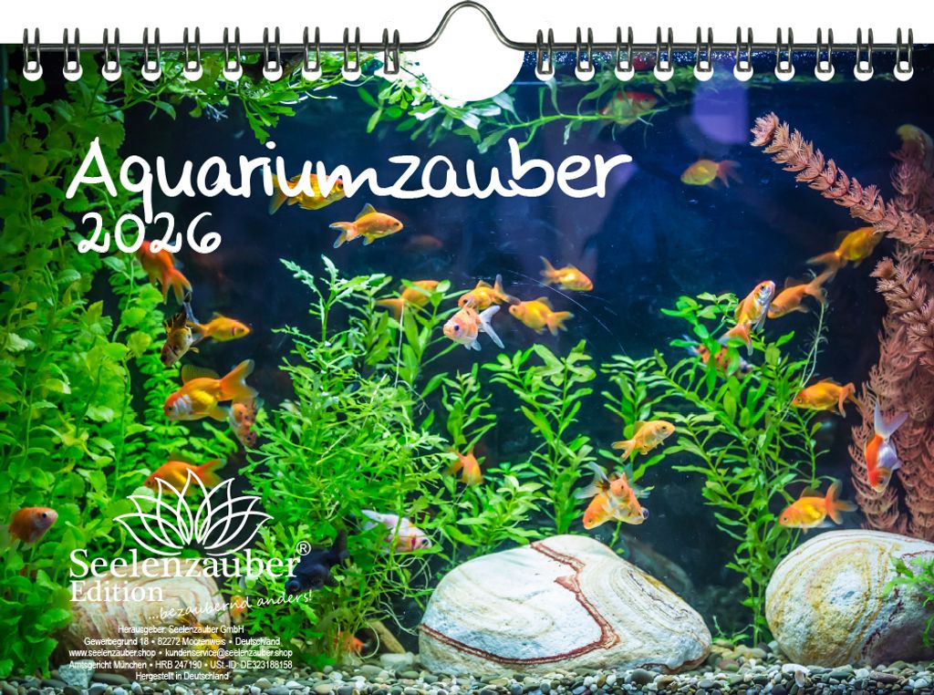 Aquariumzauber DIN A5 Kalender für 2026 Tiere im Aquarium und Unterwasser - Seelenzauber