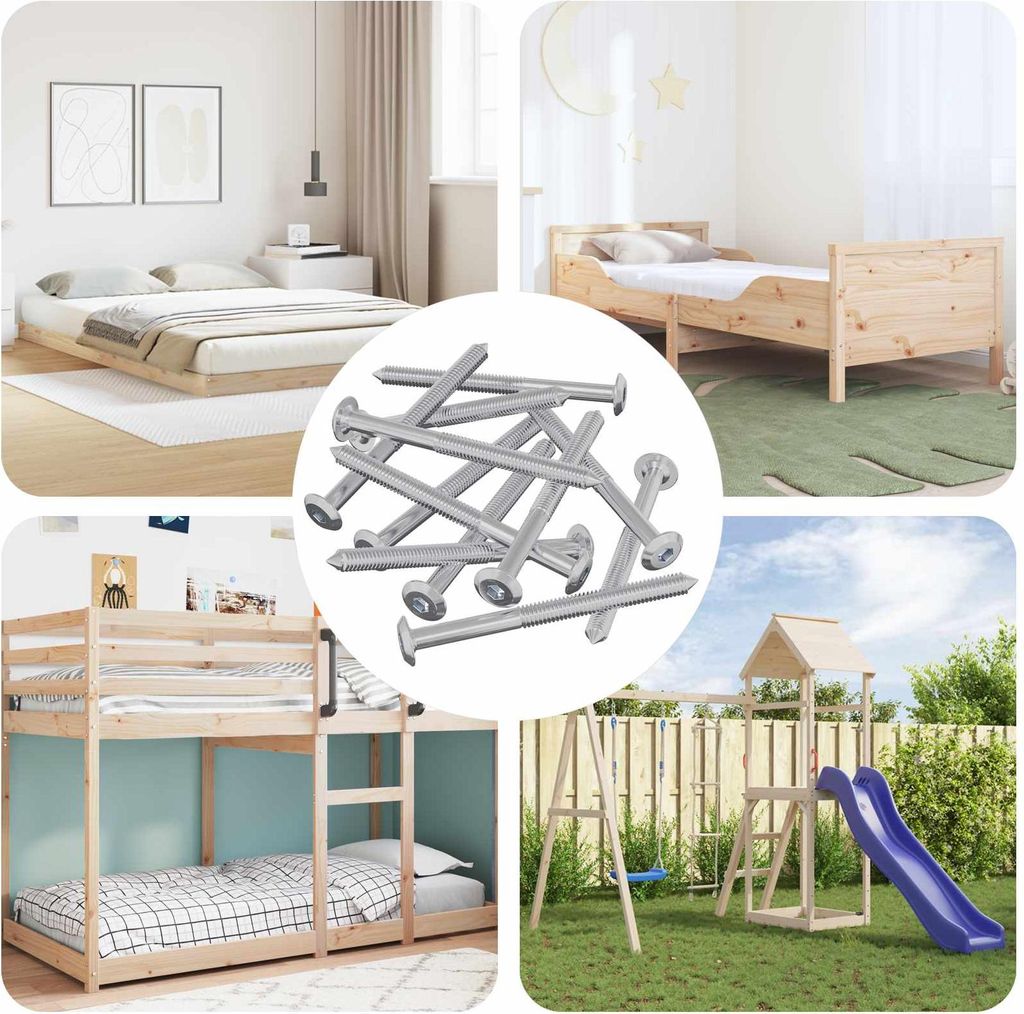 vidaXL Möbel-Schrauben 1200 pcs Silber Stahl