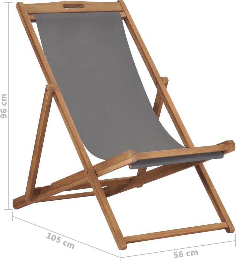 vidaXL Krzesło plażowe składane z litego drewna tekowego Zdjęcie produktu 14