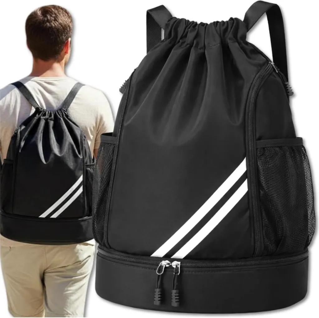 EDIBAZZAR Zaino Sportivo Coulisse Nero: Sacca Palestra Resistente
