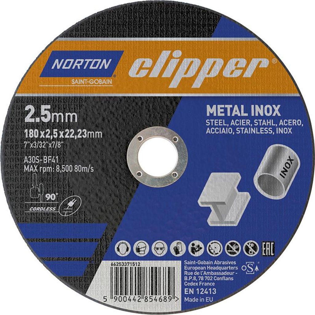 Norton Clipper Trennscheibe Metall-Inox A30S-180x2.5x22.23 mm