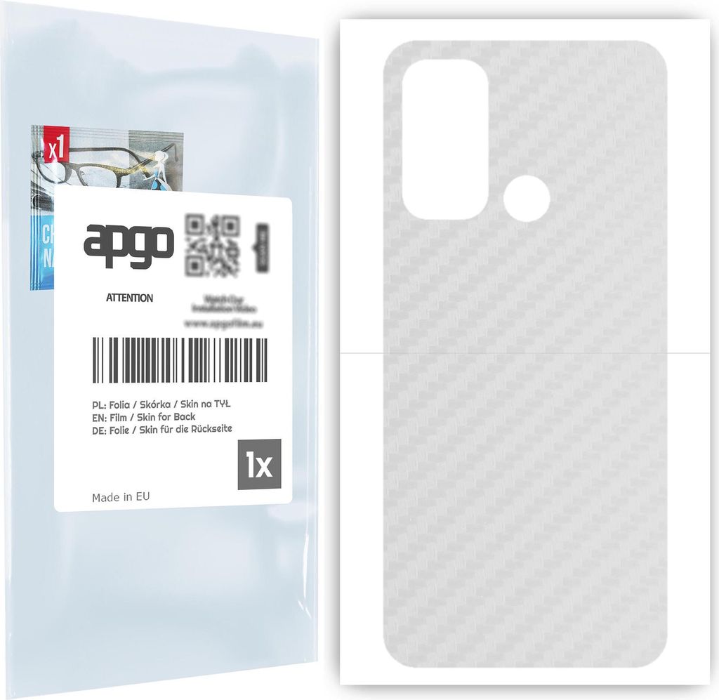 apgo Rückseite Schutzfolie für Oppo Reno 5A - Hinten Schutzfolie Carbon Transparent (durchsichtig), Rückseite Folie schützt vor Kratzern und F...