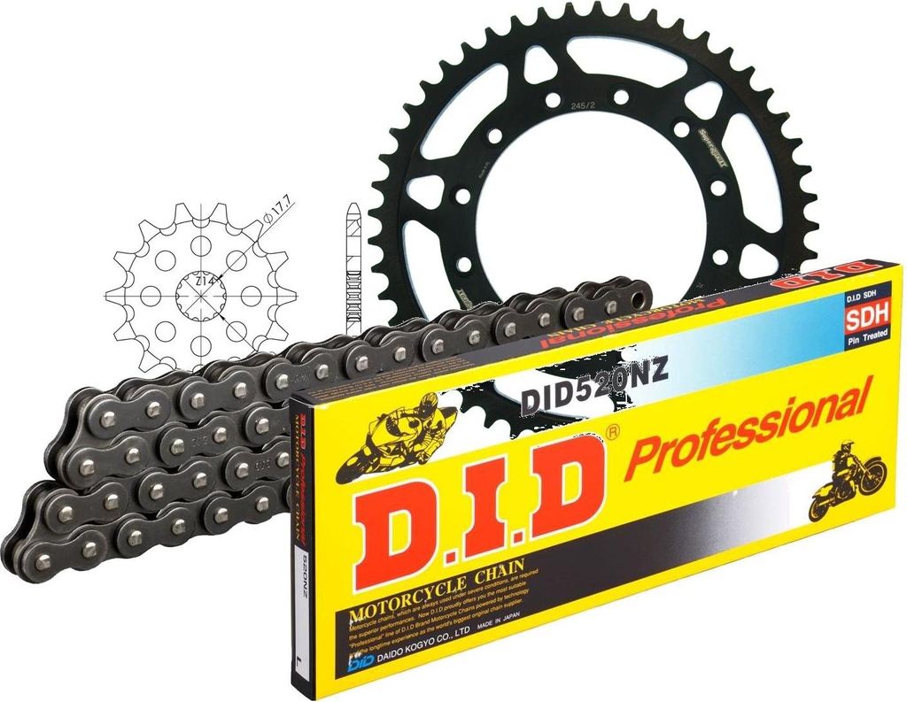 Kit Stahl passend für Yamaha WR125 02-03/YZ125 02-04 13-49-112 DID520NZ Clip
