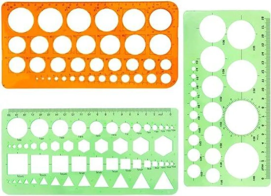 Règle circulaire pour tracer et couper vos tissus - Lot de 3 de 15 cm